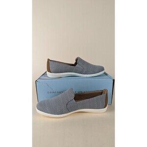 LifeStride Next Level Slip Ons Shoes Womens 5.5 M Grey Knit Casual Flats NWB